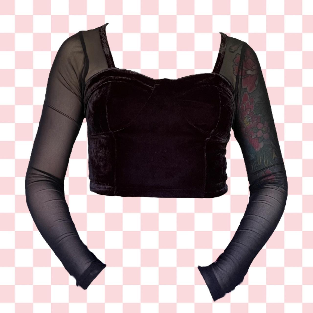 🪦 ALICE IN THE EVE VELVET AND MESH TOP 🪦 The goth’s... - Depop