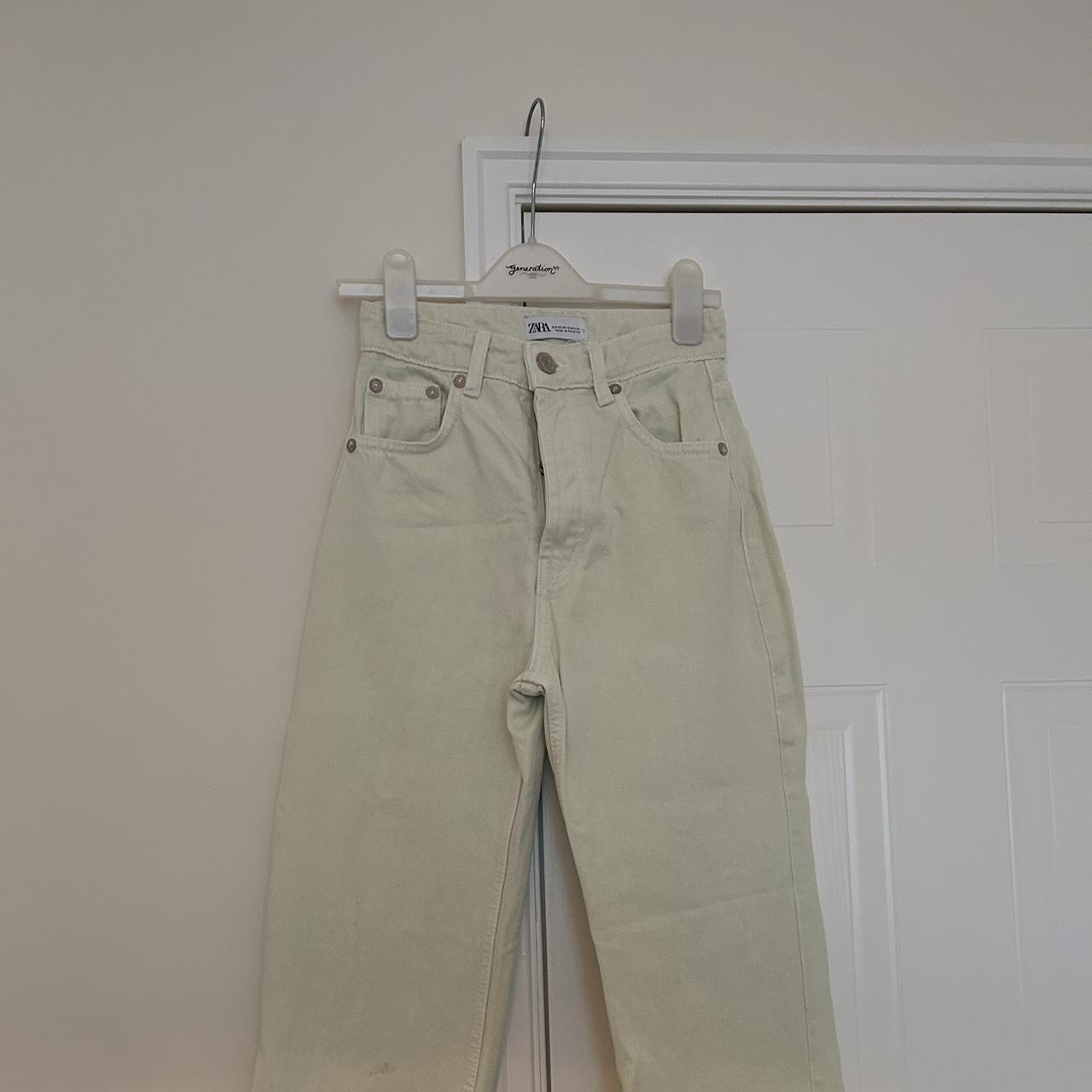 ZARA pastel green high waisted mom jeans worn once... Depop