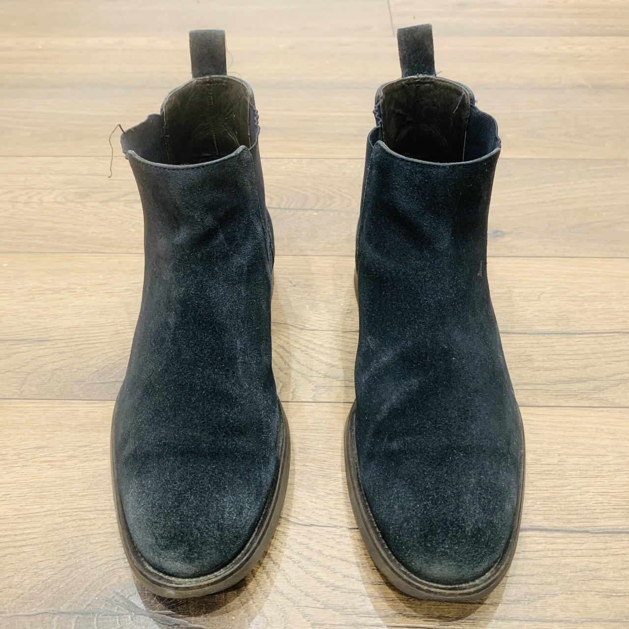 Massimo Dutti Black Split Suede Chelsea Boots Size - Depop