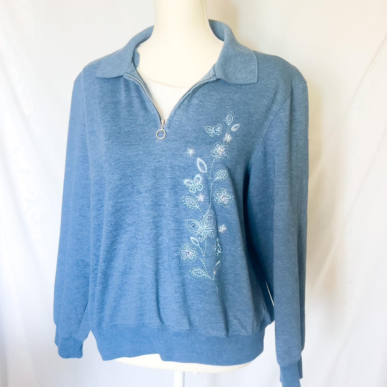 Alfred Dunner Women's Blue Sweatshirt