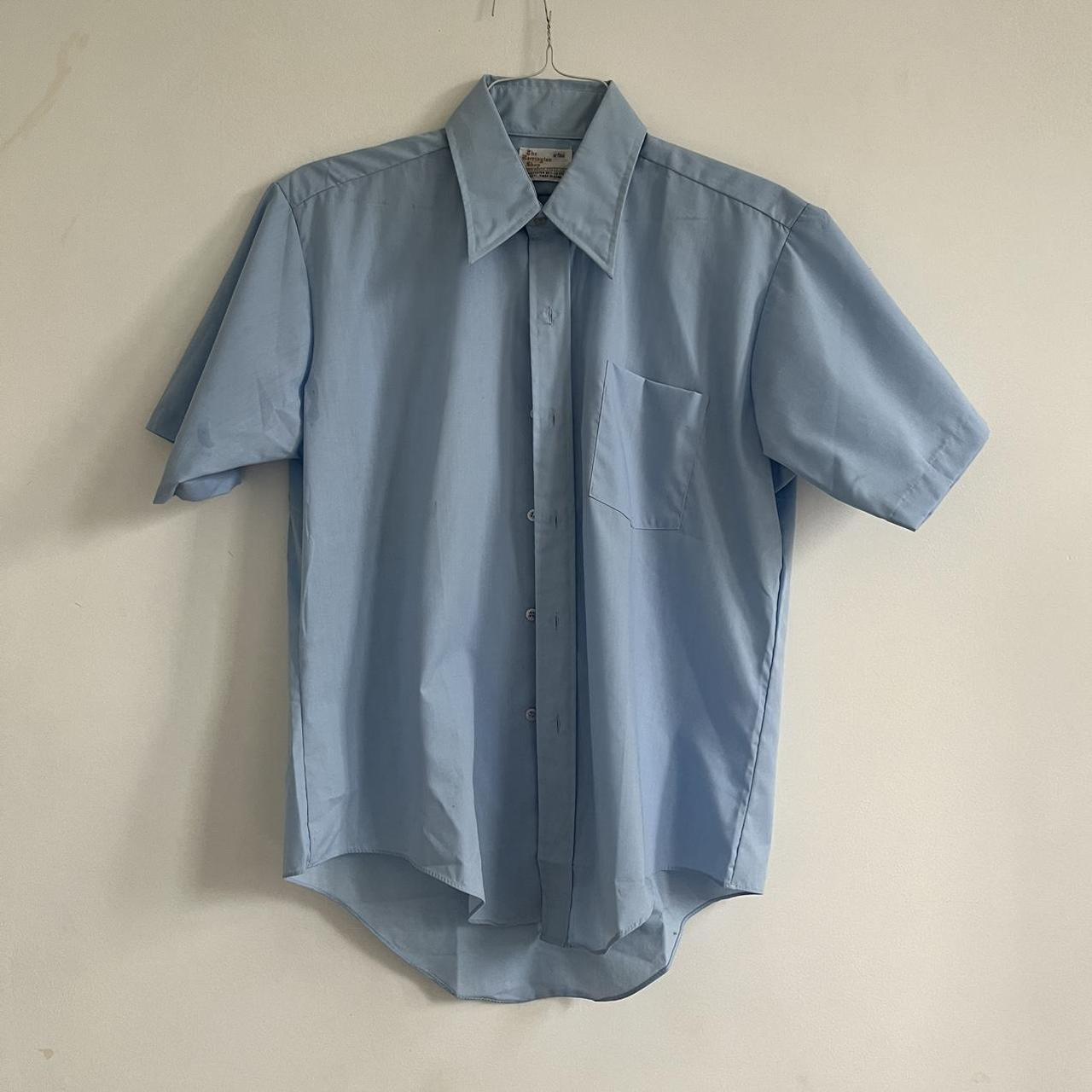 Baby blue dress shirt Vintage dress shirt with... - Depop