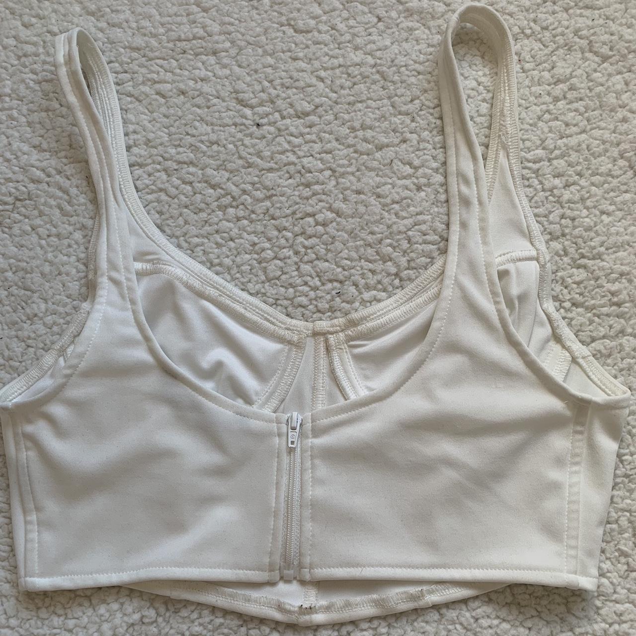 SHEIN Women's White Crop-top | Depop