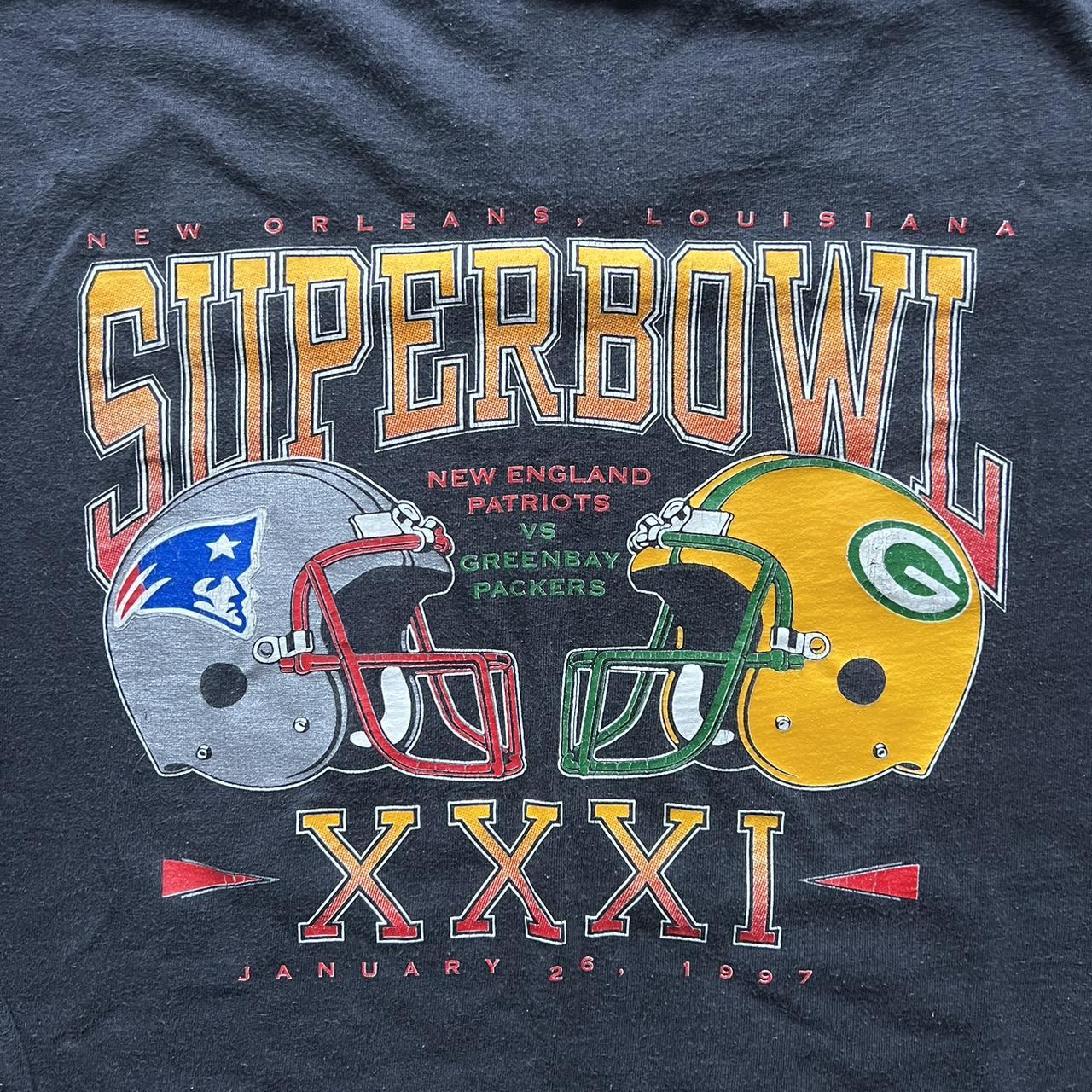 Vintage Super Bowl XXXI T-Shirt Green Bay Packers Vs New England Patriots  XL