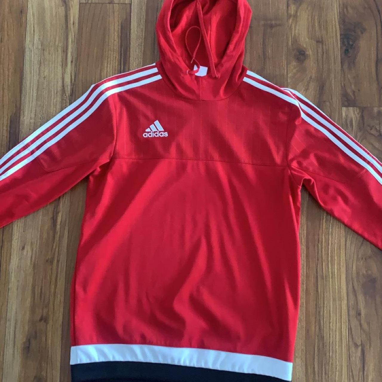 Adidas Hoodie Mens Red #adidas #hoodie - Depop