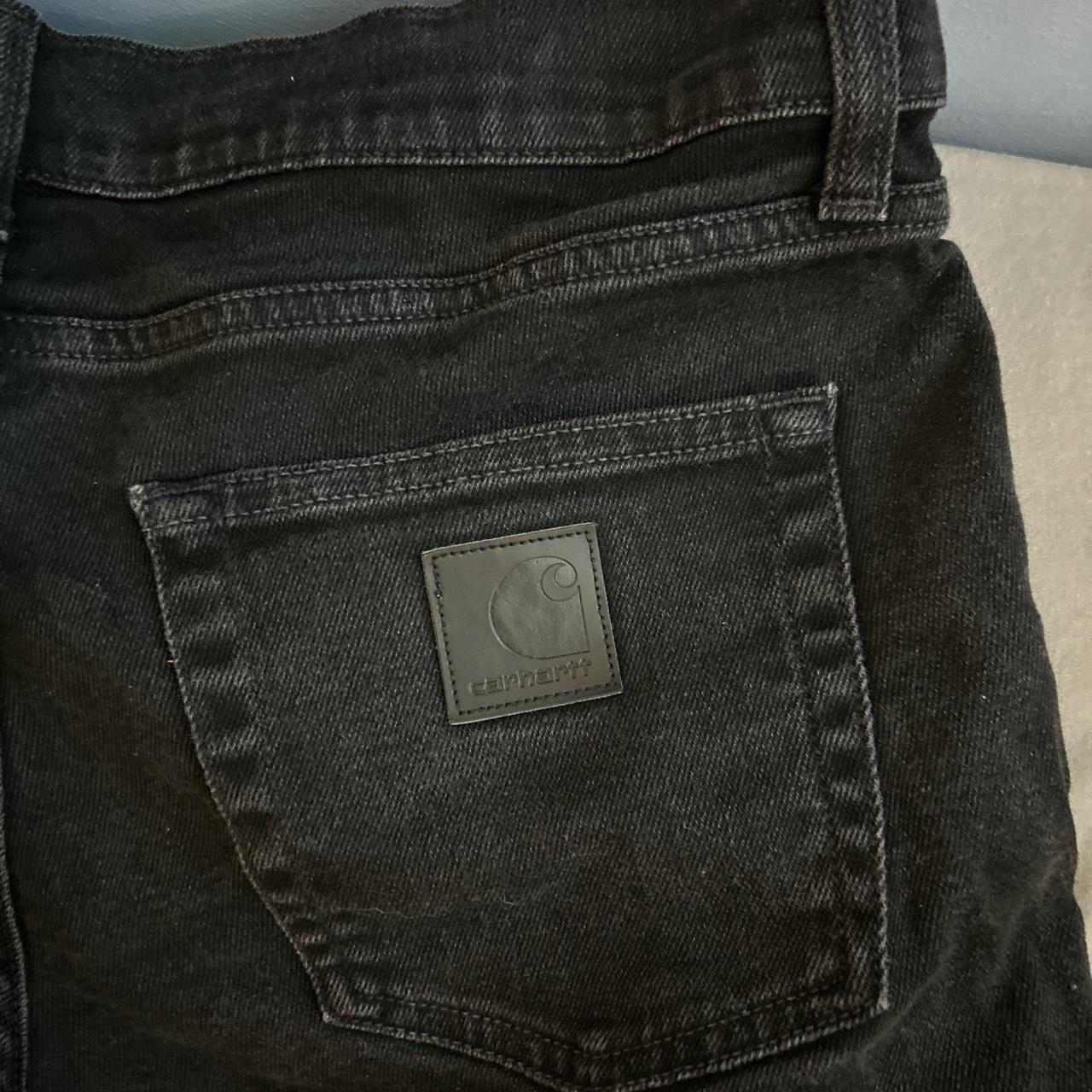 Carhartt Black Denim Jeans Rebel Pant Size 32w x... - Depop