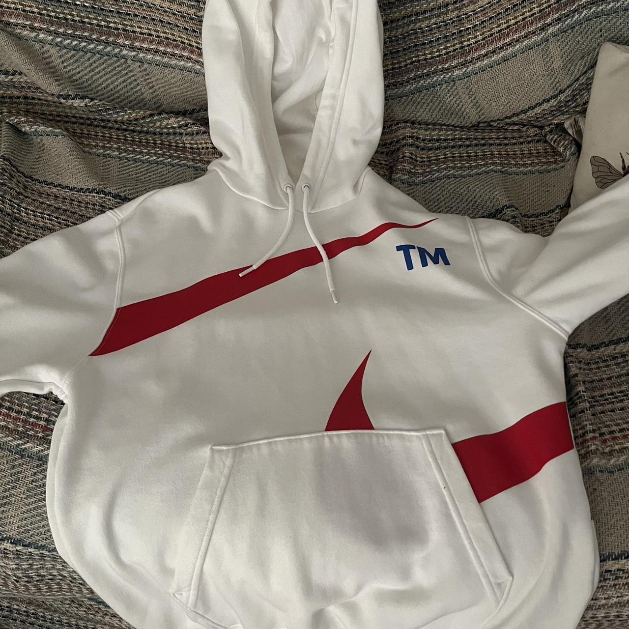 nike red tick hoodie