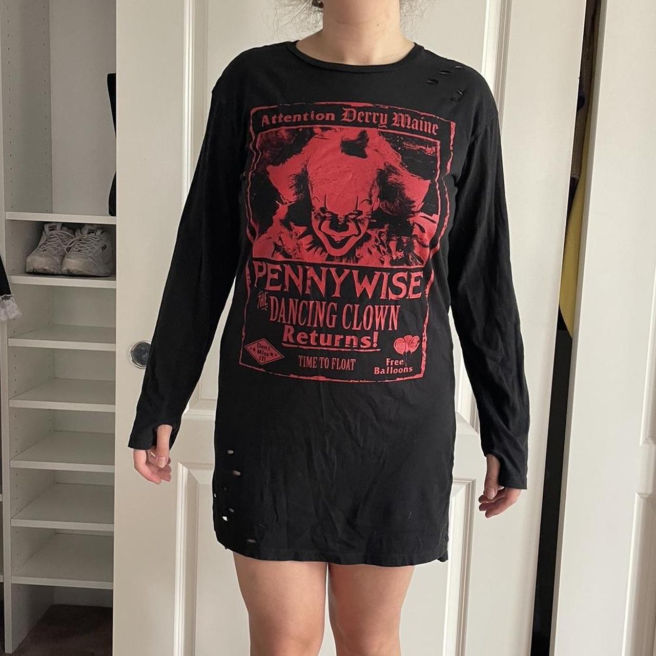 Pennywise long sleeve t shirt dress very lightly