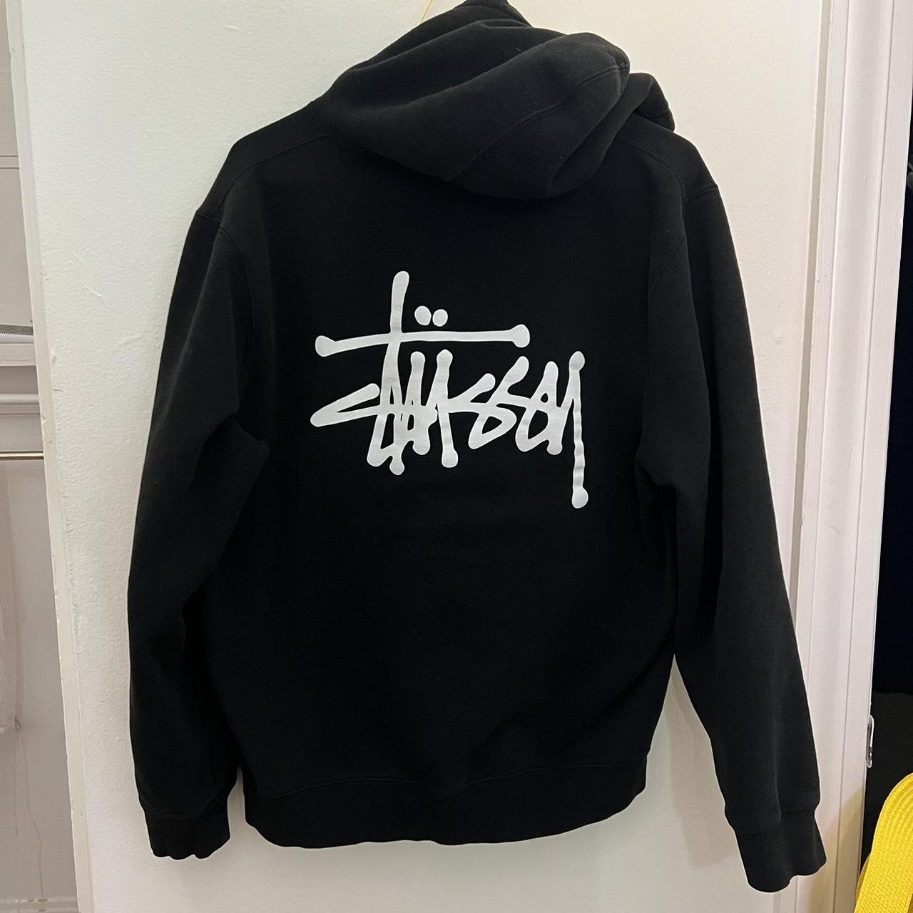 Stussy stock logo Hoodie basic black hoodie men’s... - Depop