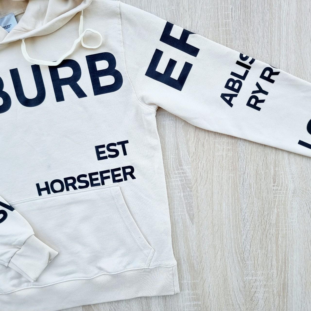 Burberry Hoodie men's cotton Color Cream With tags... - Depop