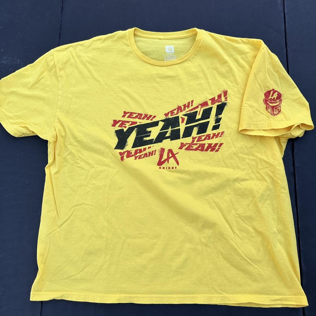 Men's Yellow LA Knight YEAH! T-Shirt