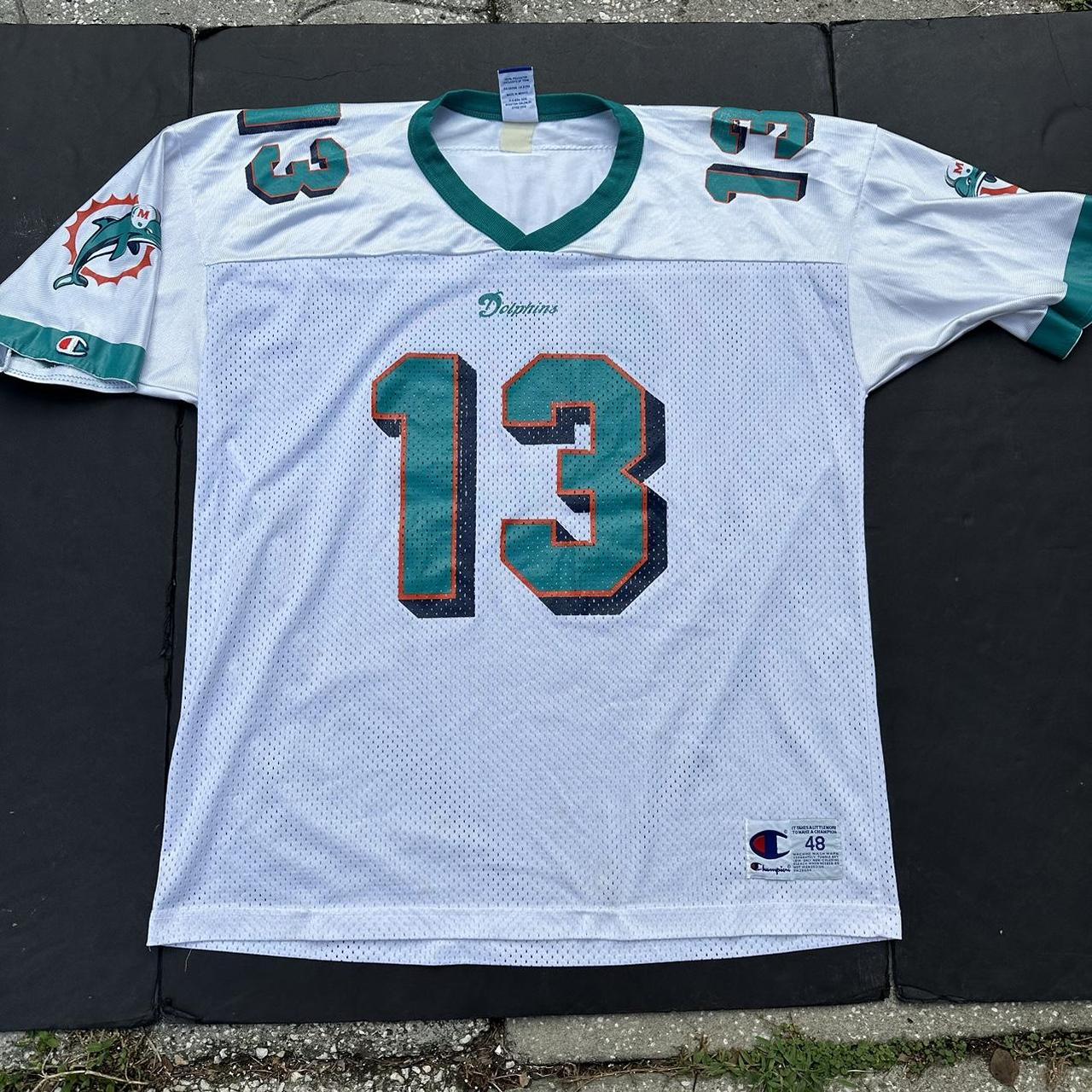 Vintage Champion Miami Dolphins Jersey Men Size 48 Teal Dan