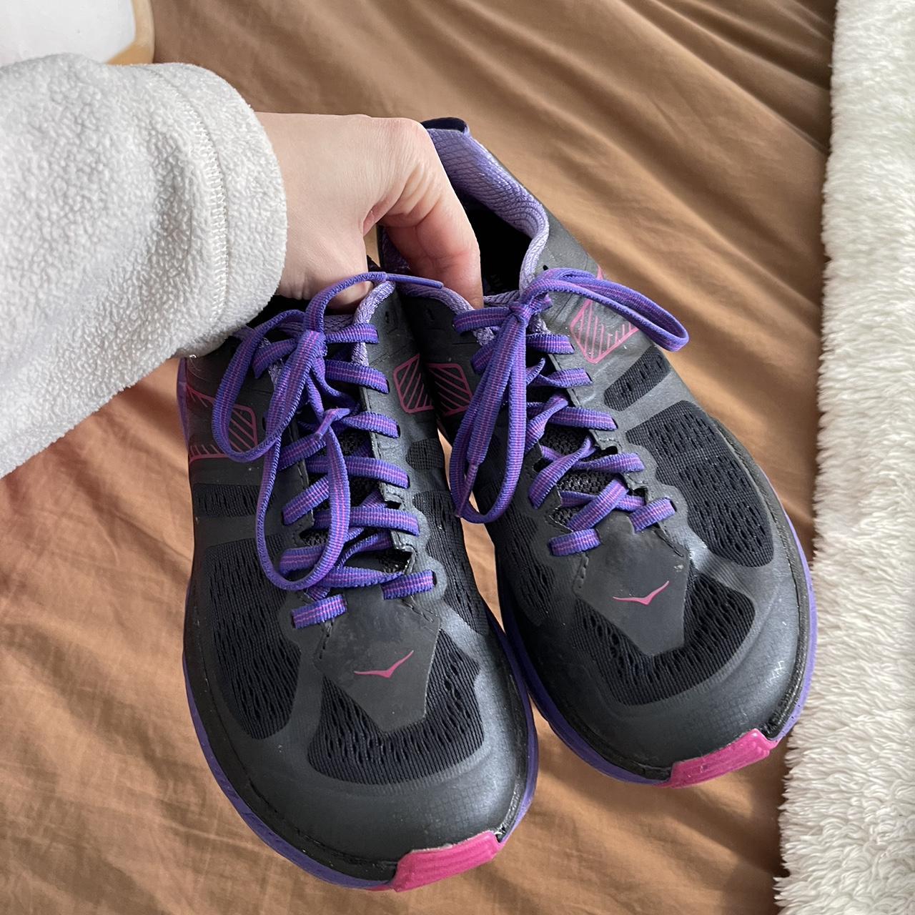 Hoka One One Women's Purple and Pink Trainers Depop