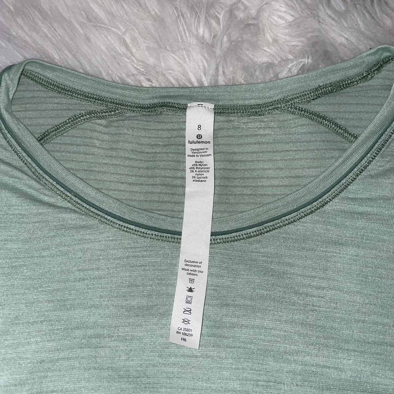 Green LuLu Lemon Cotton Shirt Stil has the rip off... - Depop