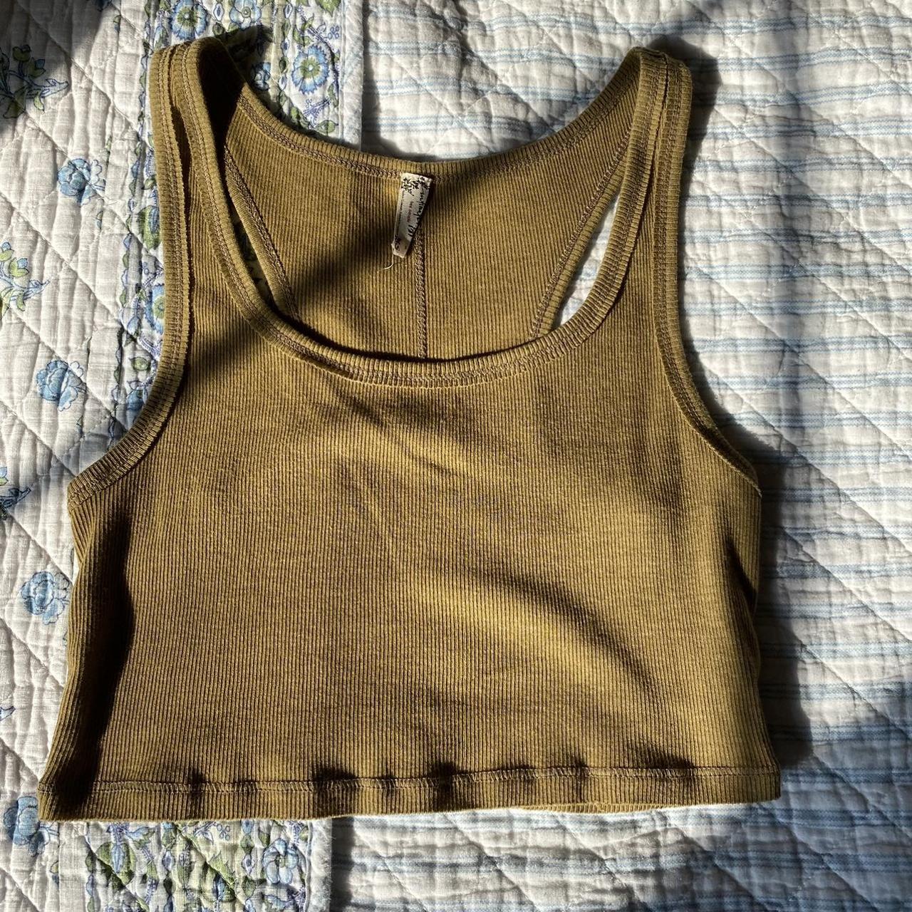 FP free people tiny slinky cropped tank top cute... - Depop