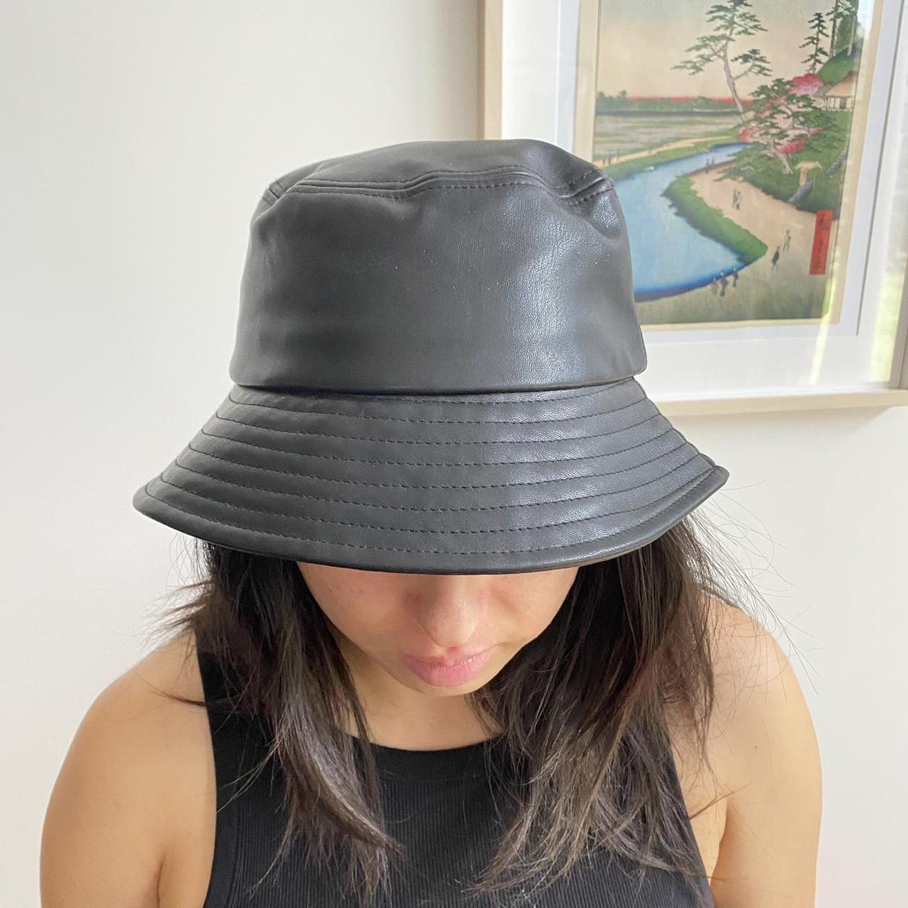 Sportsgirl faux leather bucket hat Depop