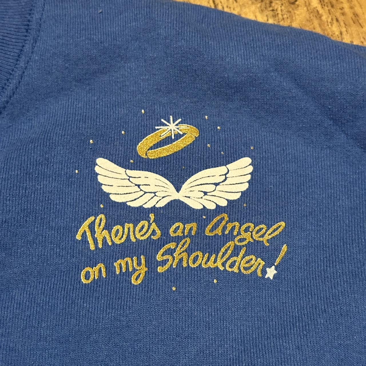 Vintage “theres An Angel On My Shoulder” Sweatshirt Depop