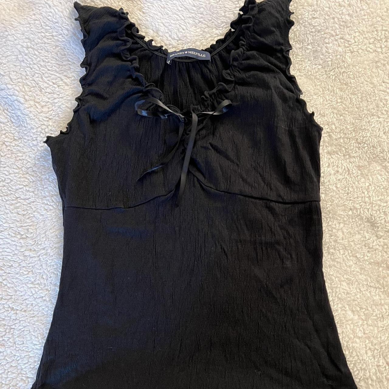 Brandy Melville bow top, never worn but took off the... - Depop