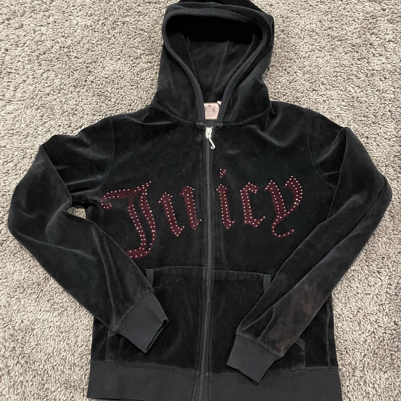 Juicy Couture Women's Black and Pink Jacket | Depop