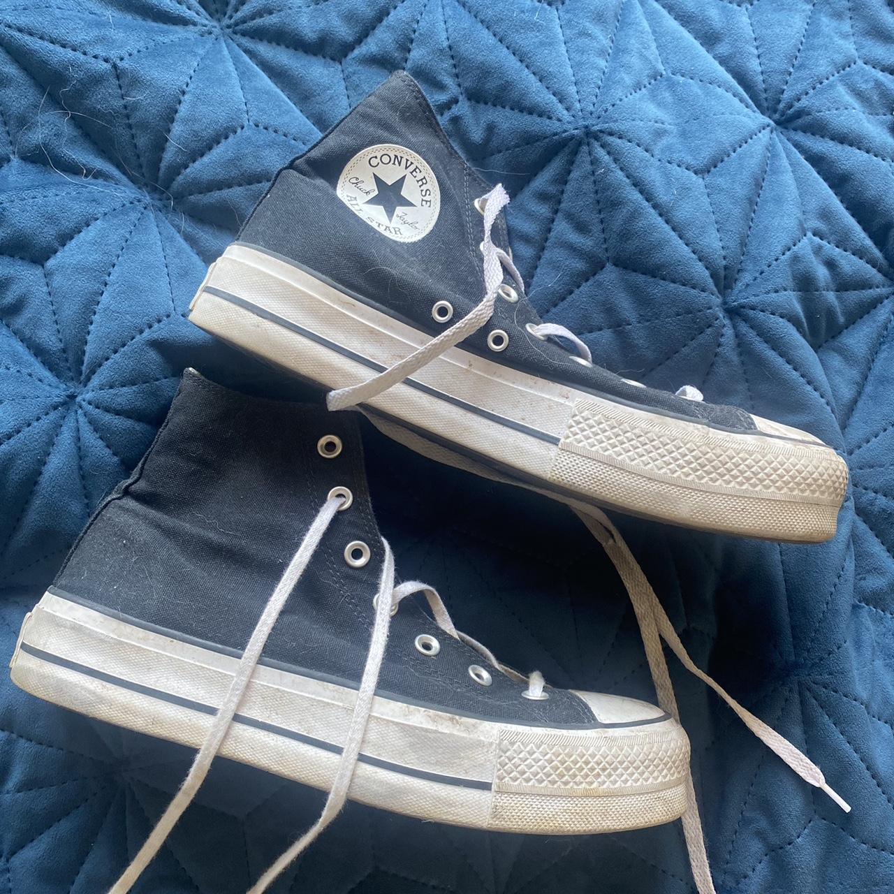 Converse Black and white high top 🤍 Size M8.5/W10 - Depop