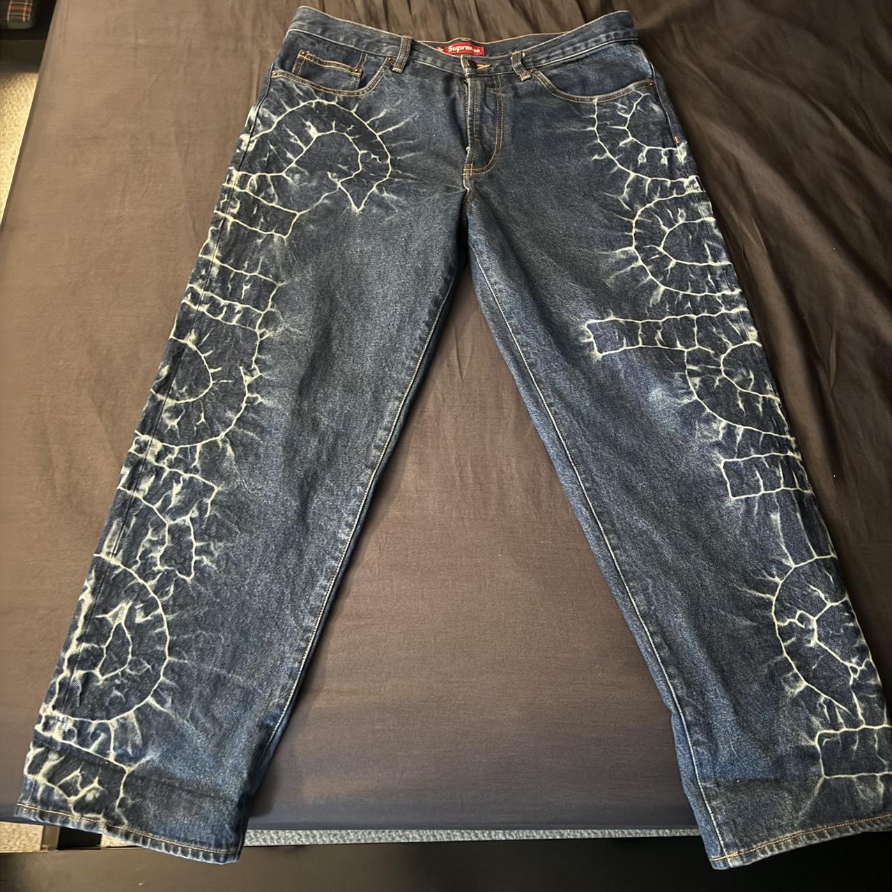 Supreme Shibori Loose Fit Jean “Rigid Indigo” Size... - Depop