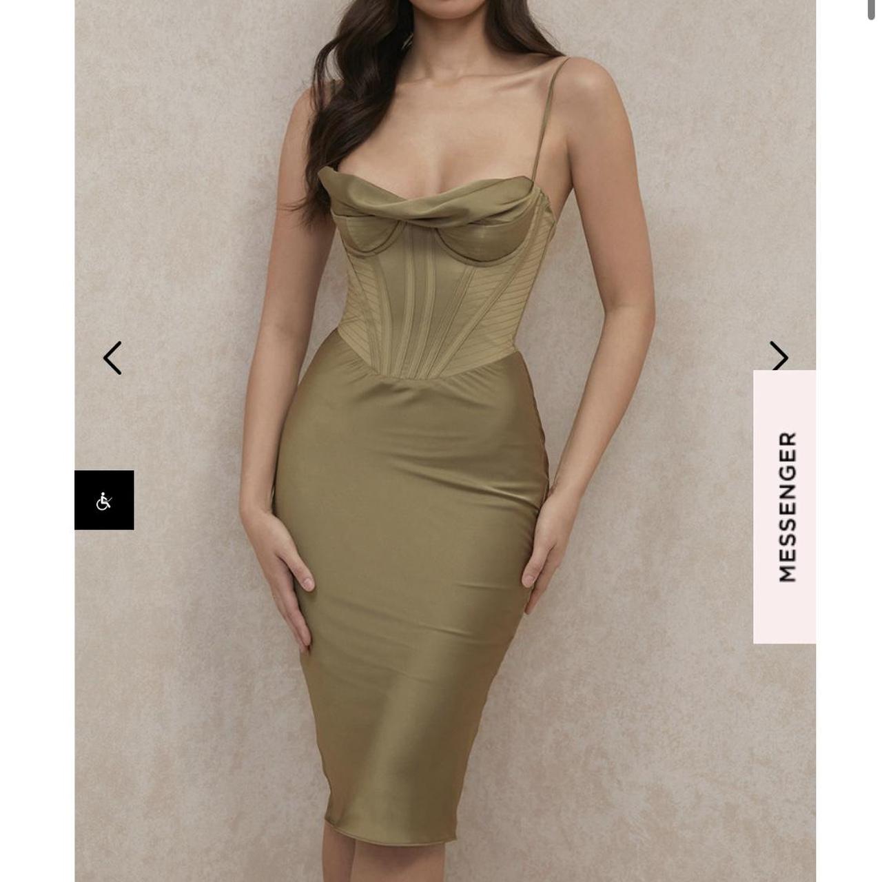 EXQUISITE HOUSE OF CB MYRNA DRESS IN OLIVE.... Depop