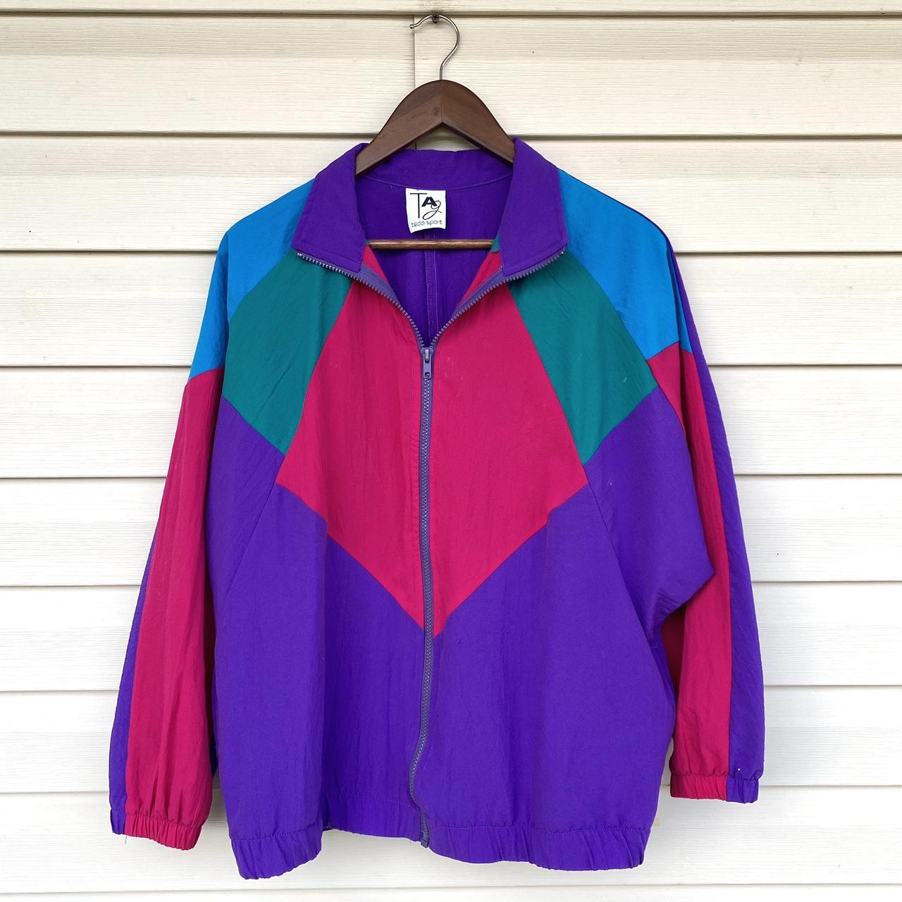 Vintage 80s 90s Teddi Sport Colorful Windbreaker | Depop