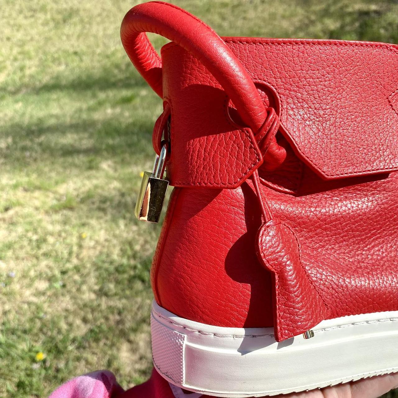 Buscemi Red White Leather High Top Sneakers 45