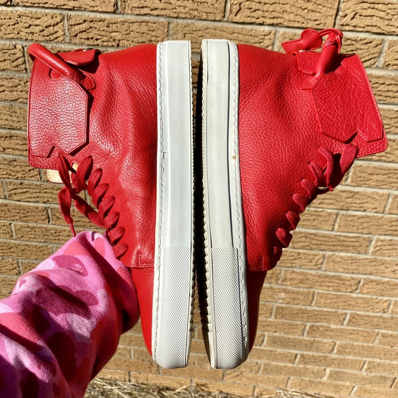 Buscemi Red White Leather High Top Sneakers 45