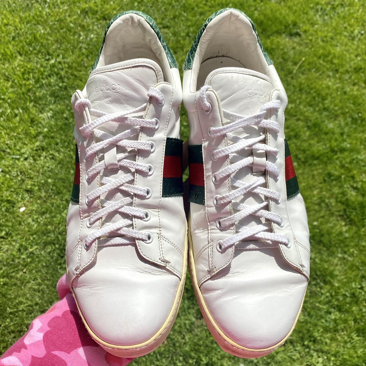 mens gucci white trainers
