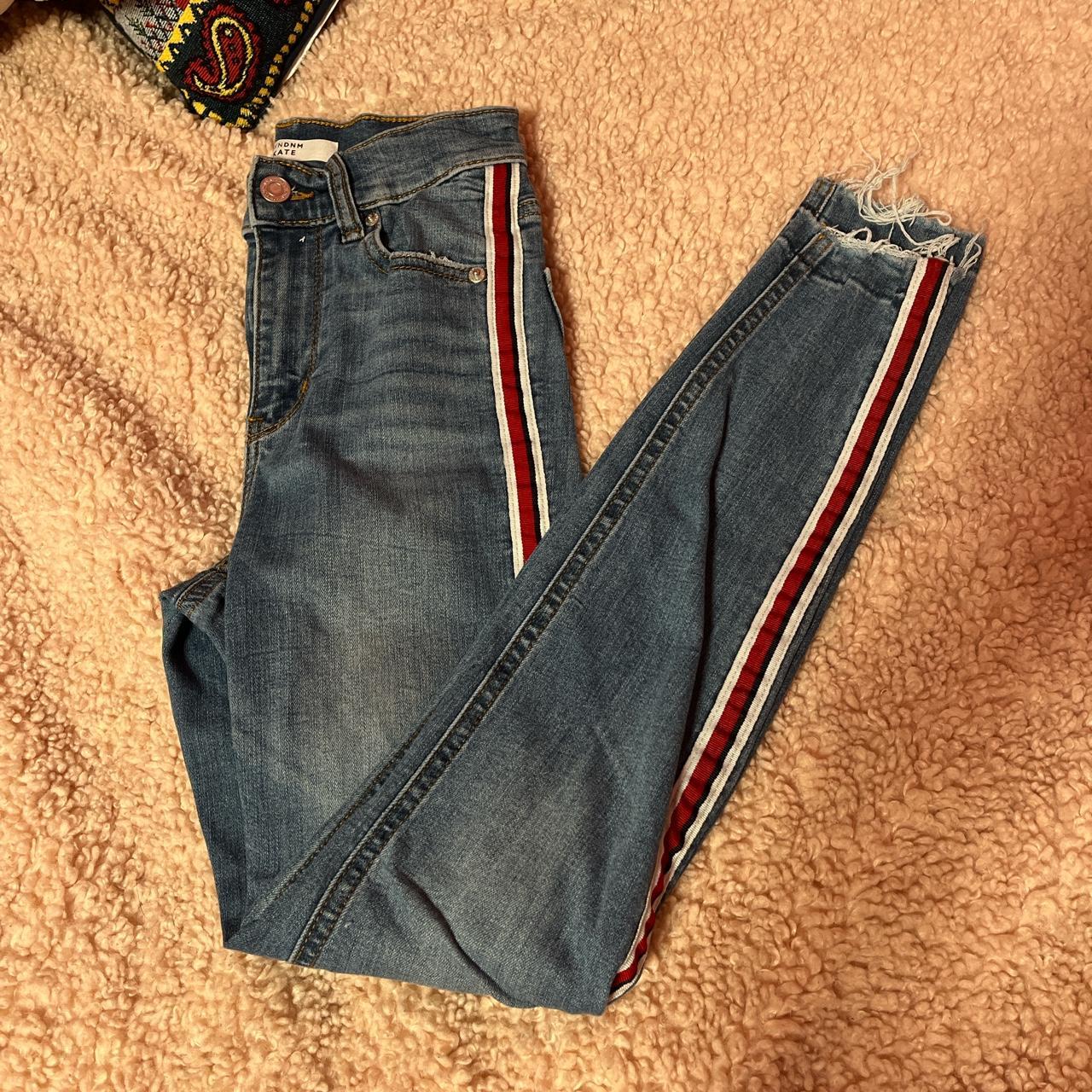 Skinny jeans with clearance stripe down the side