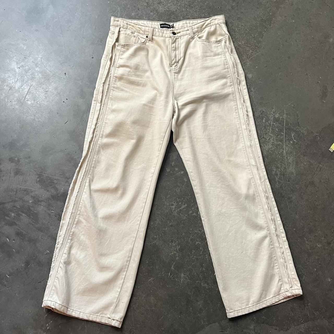 Women's Cream Jeans | Depop