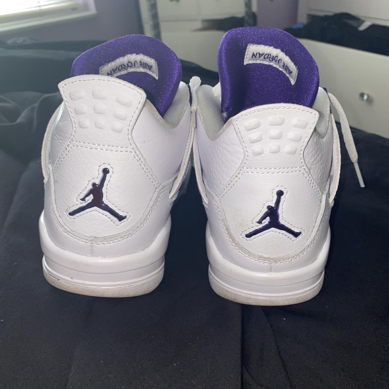 metallic purple 4s size 5.5Y > womens 7 worn maybe... - Depop