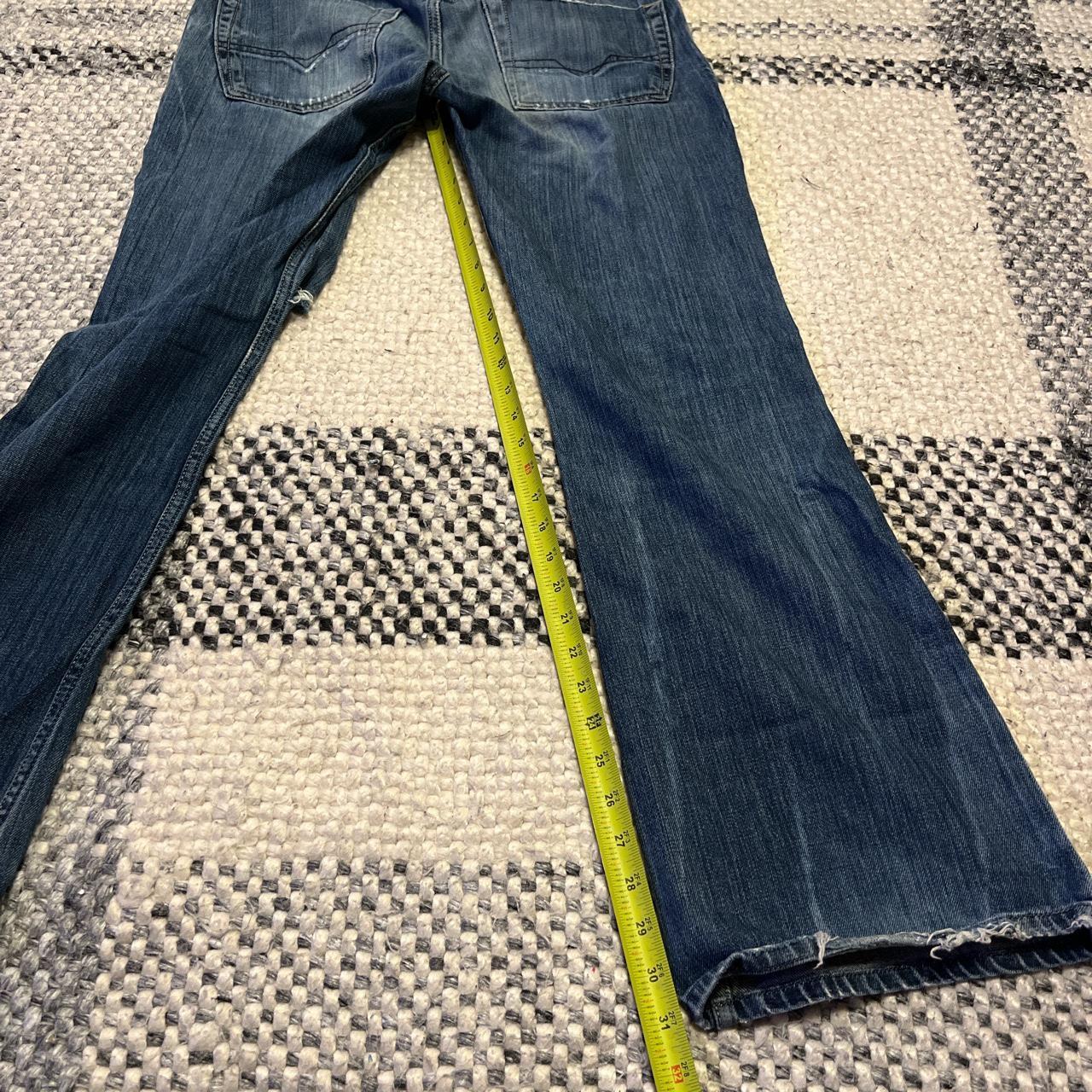 Y2K Diesel Industry Zathan Skater Flare Cyber Jeans... - Depop