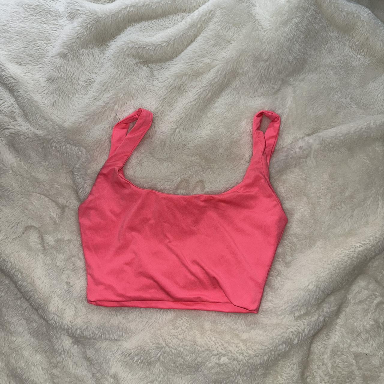 Bershka pink cropped tank. Size xs. Free shipping Depop