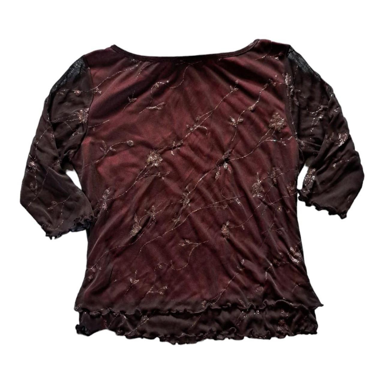 All That Jazz Women's Black and Burgundy Blouse (2)