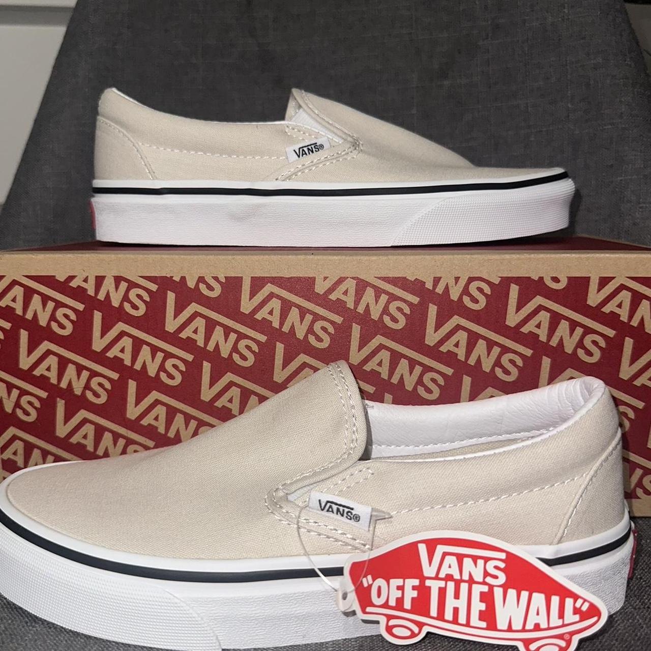 Slip On Vans in Birch True White Depop