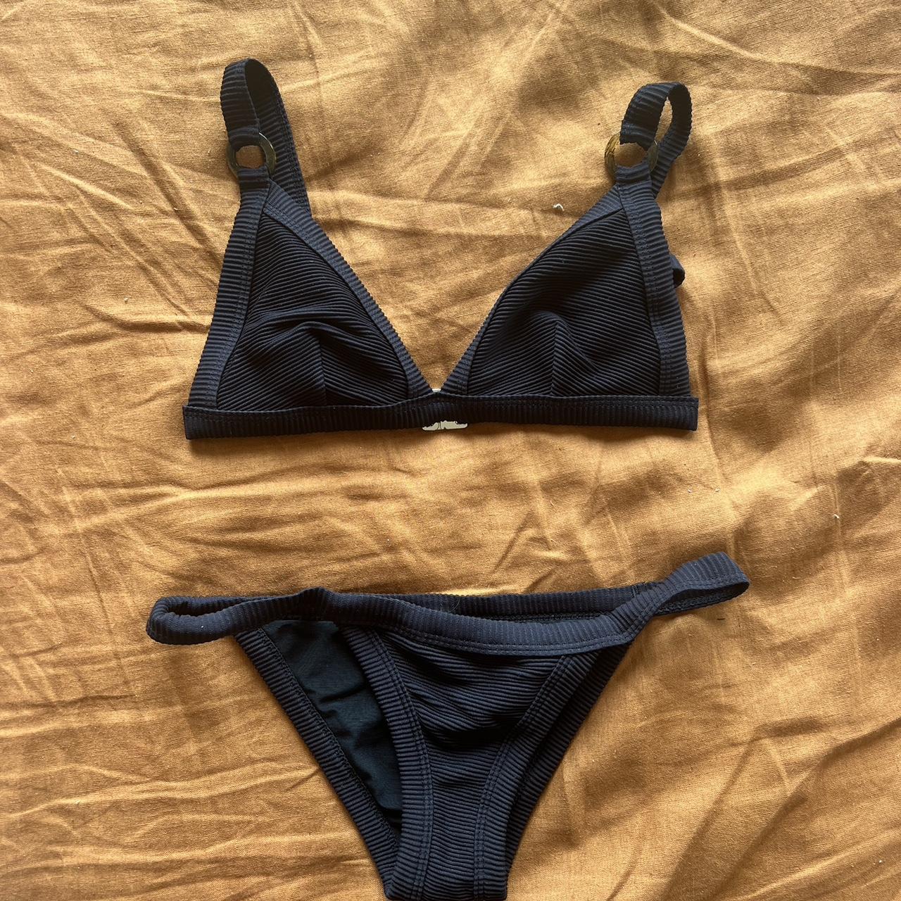 Zulu & Zephyr easterly harness black ribbed bikini... - Depop