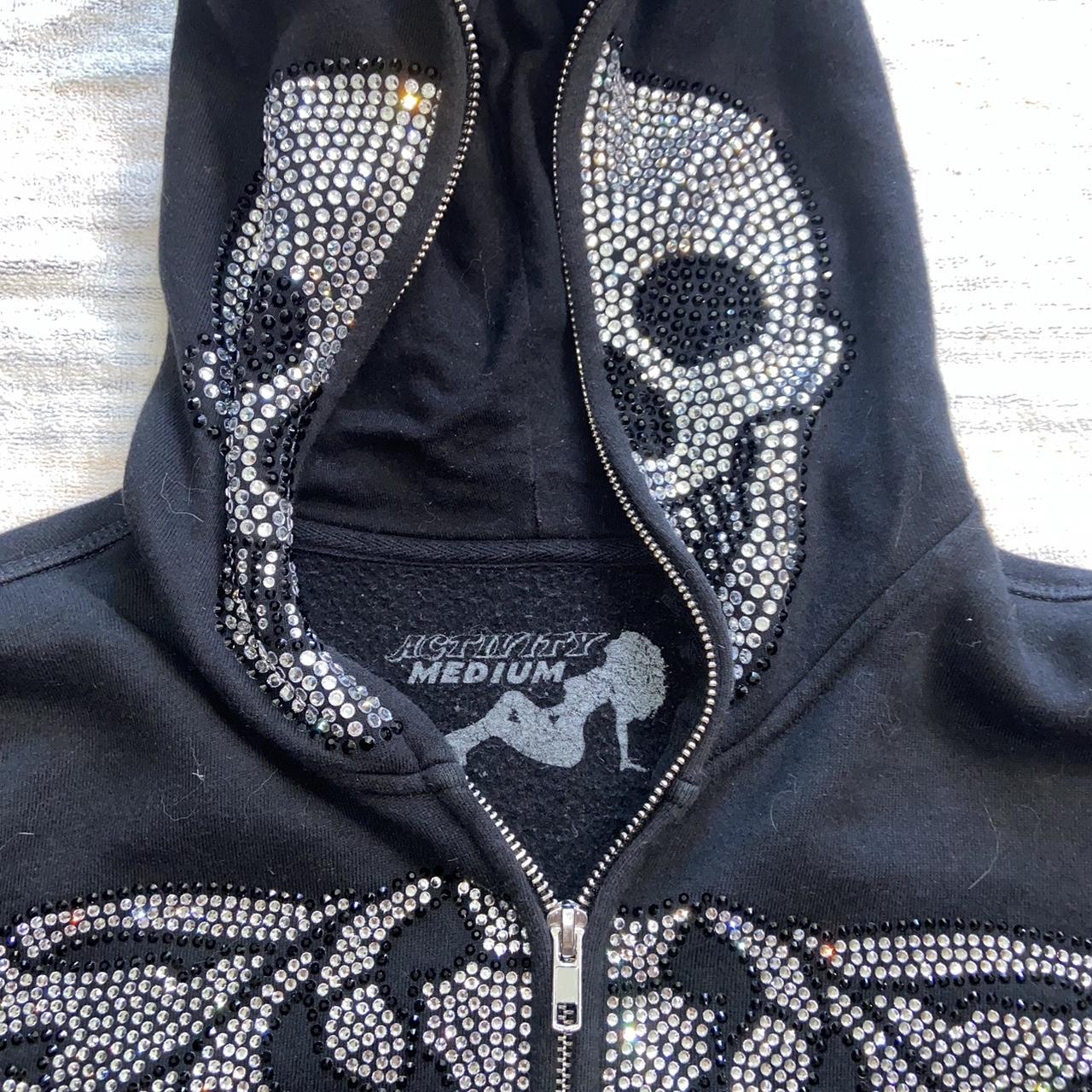 Popular skeleton rhinestone zip up hoodie. From the | Depop