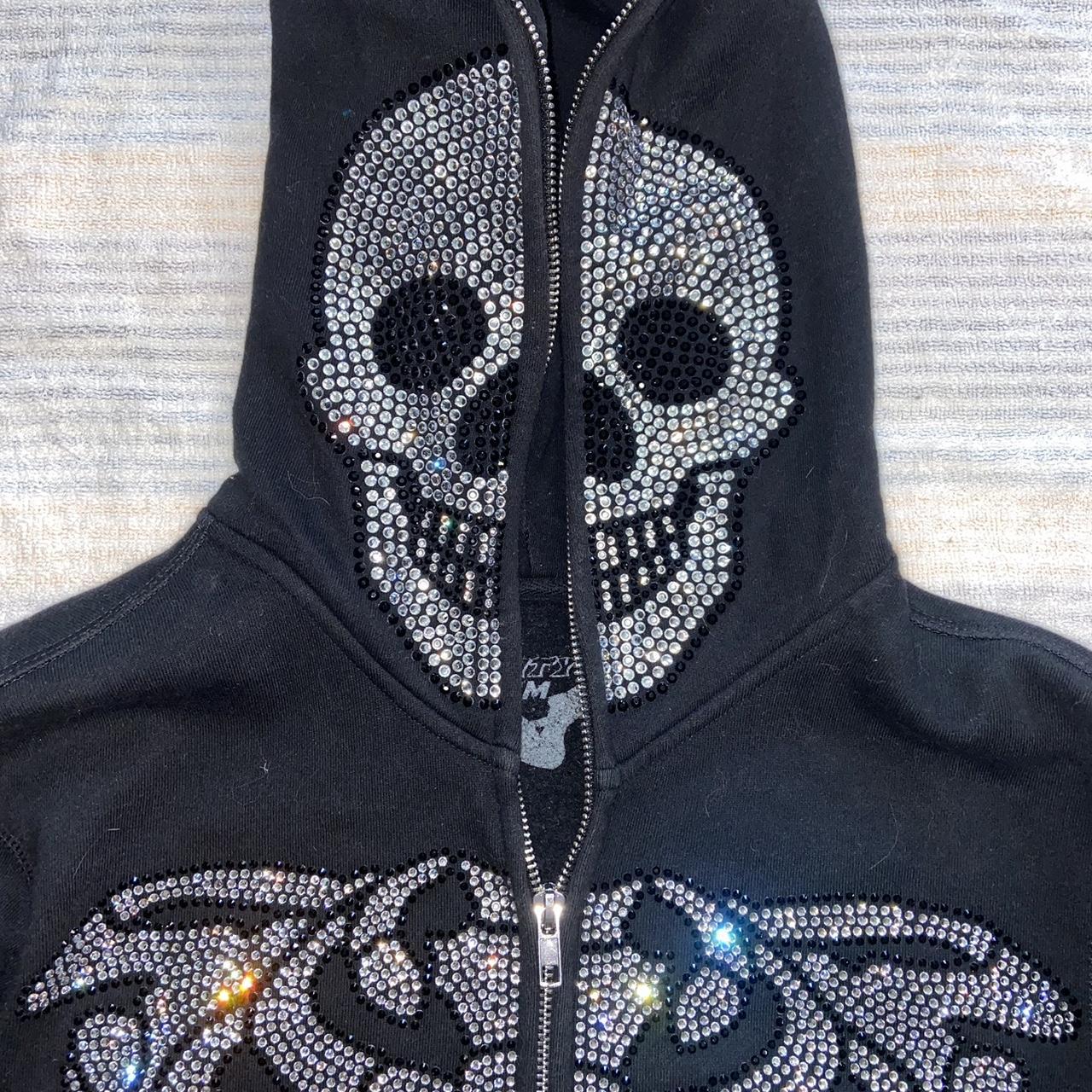 Popular skeleton rhinestone zip up hoodie. From the | Depop