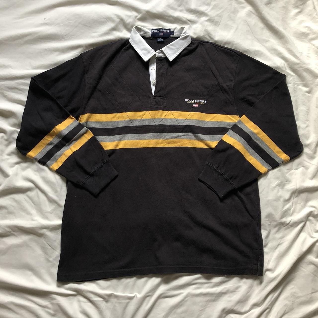 Ralph Lauren Men's Black and Yellow Polo-shirts | Depop