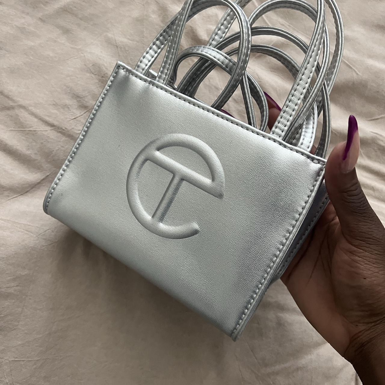 silver telfar bag 100% authentic, comes with dust... - Depop