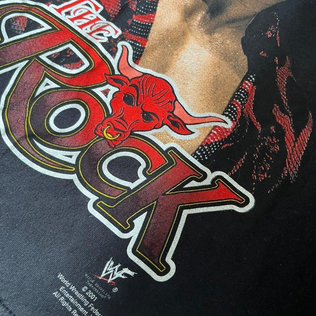 Vintage 2001 WWF The Rock TShirt Tee Size 9/11... Depop