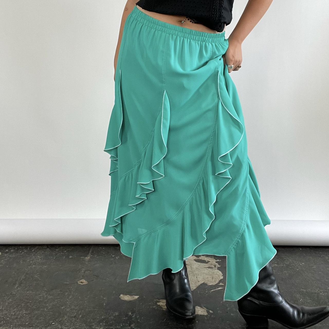 Ruffle hem maxi outlet skirt