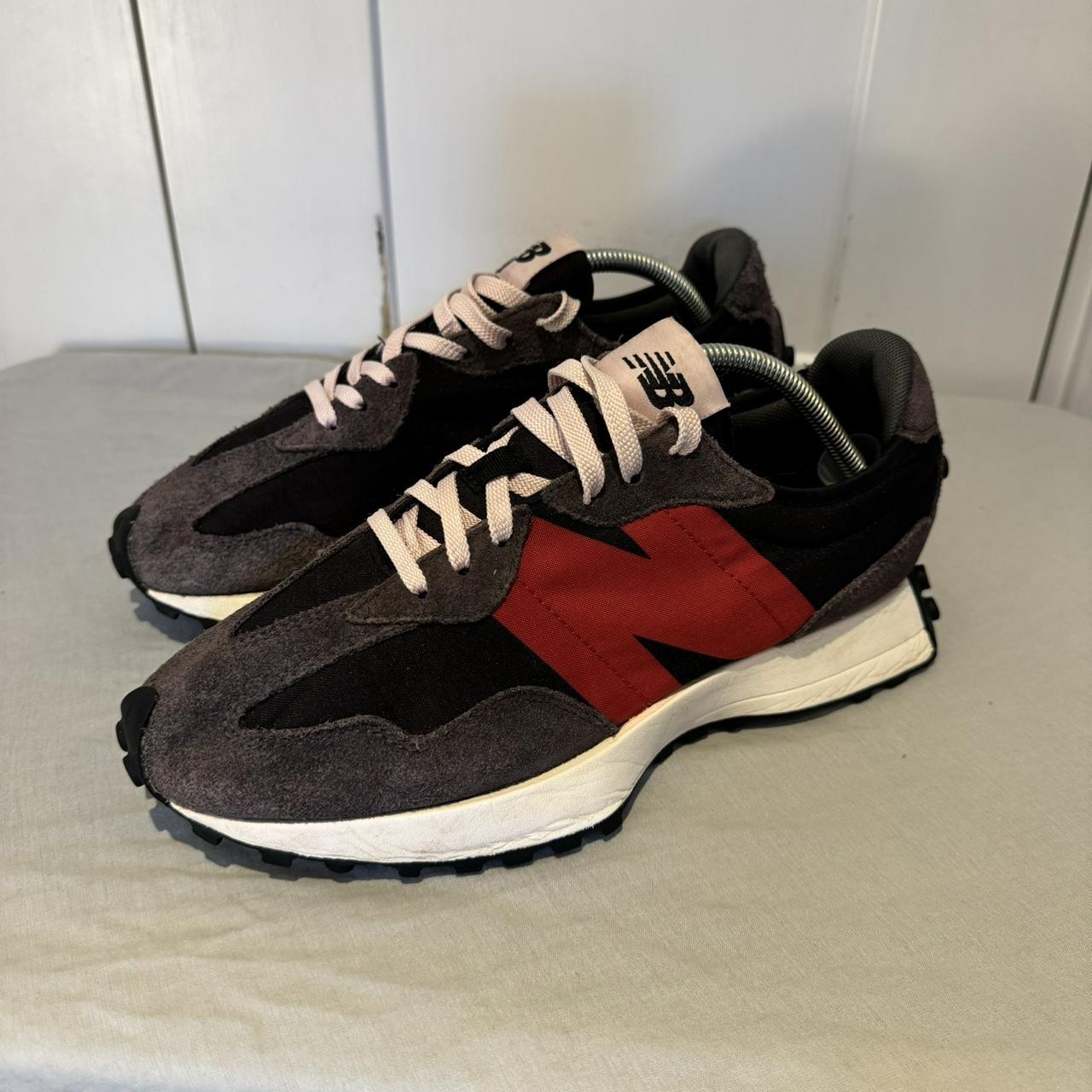 Black and red new balance trainers best sale