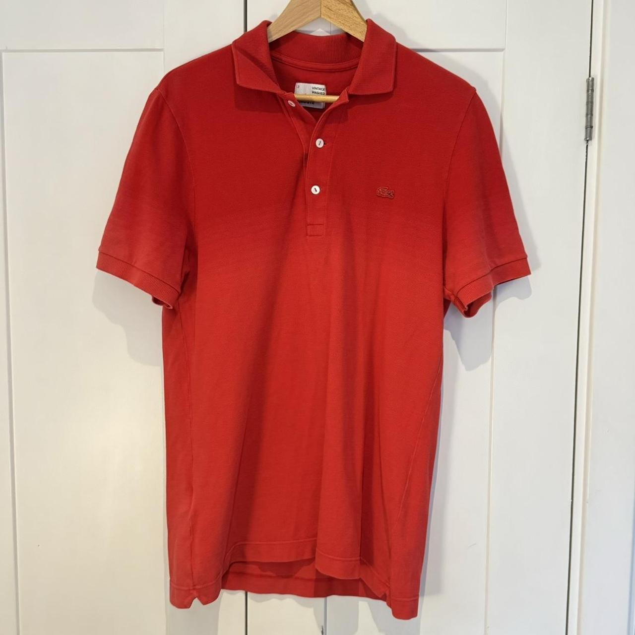 Vintage washed Lacoste polo shirt in red. Iconic. Depop