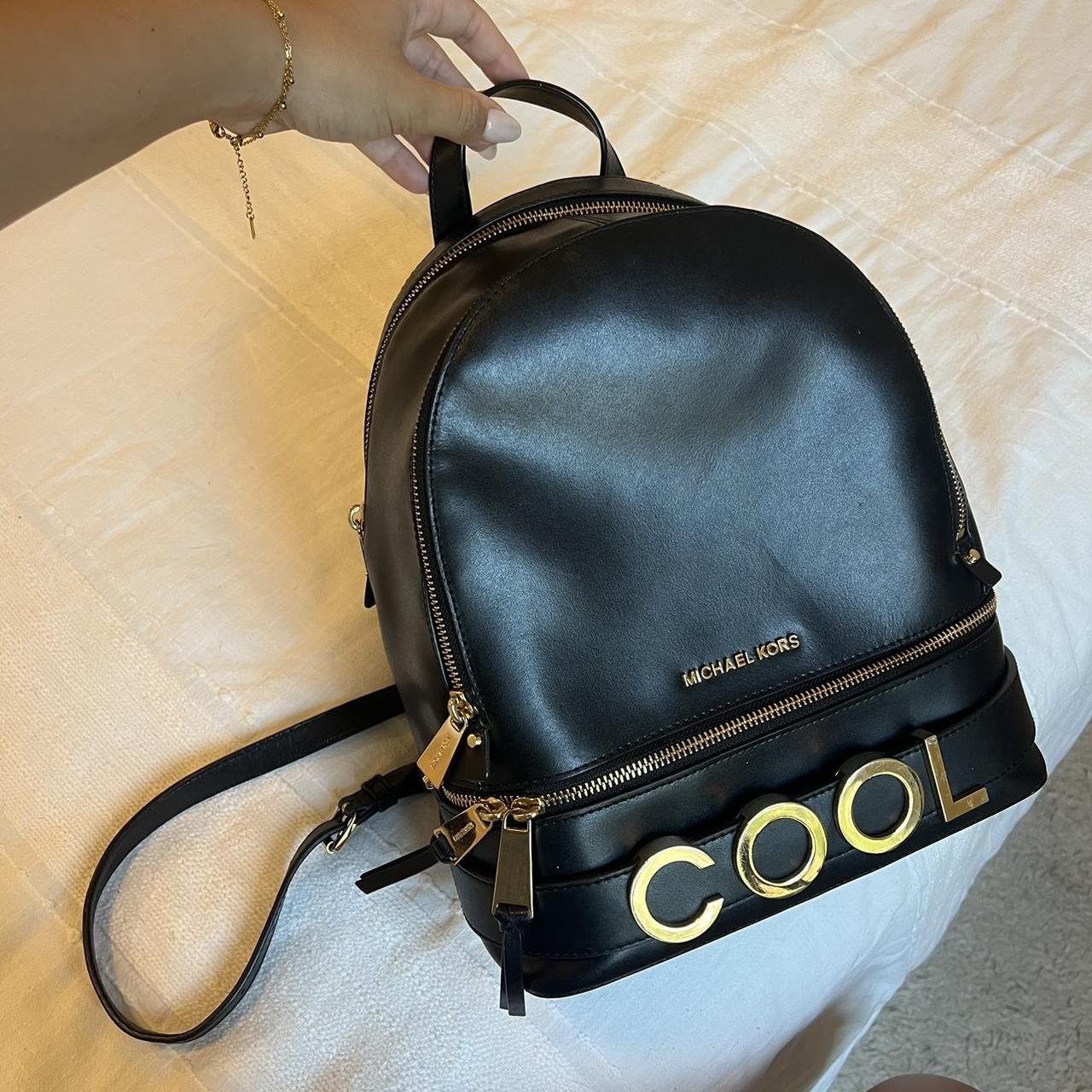 Michael Kors bagpack | Black leather backpack, Studded backpack, Micheal  kors backpack