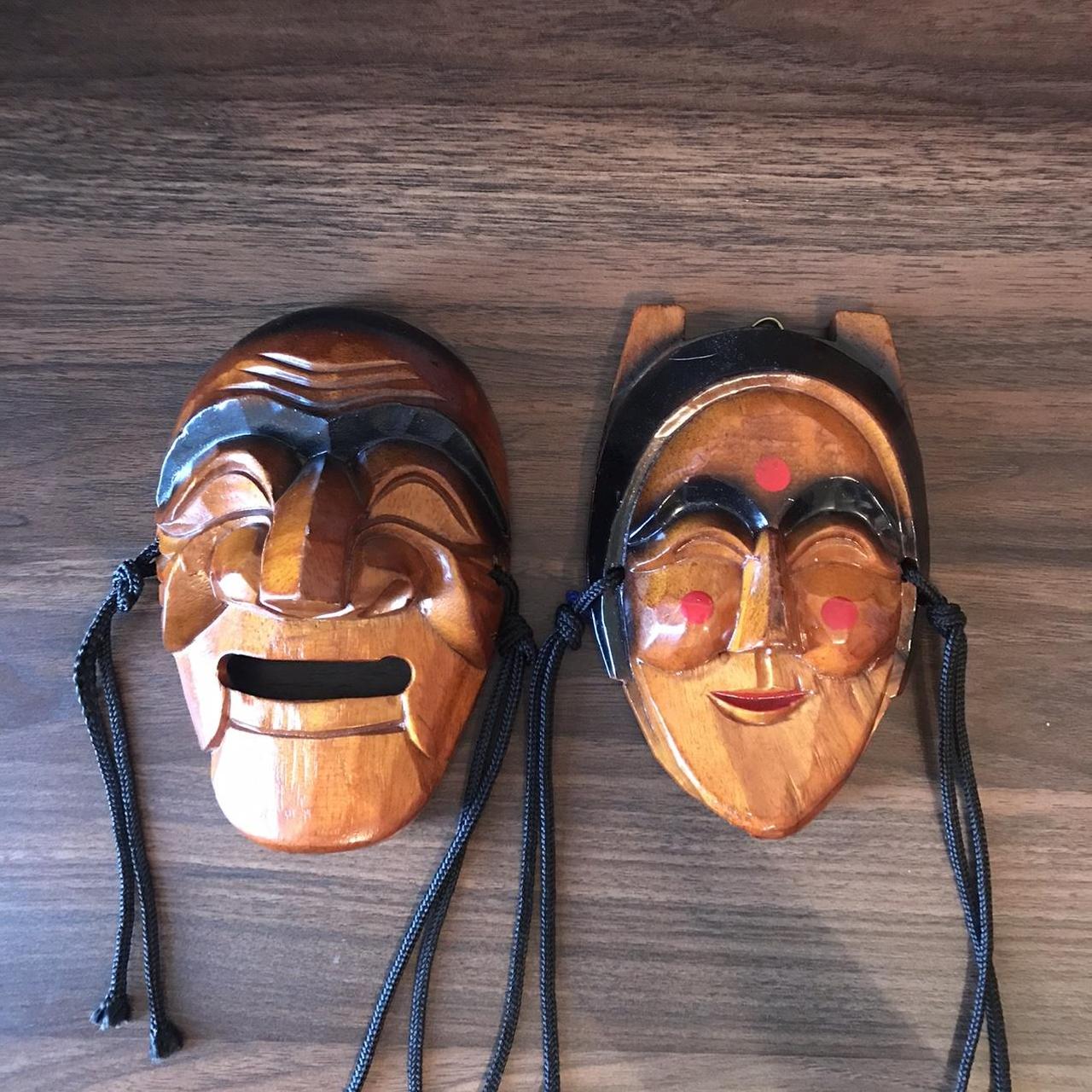 Wooden mask wall decor Depop