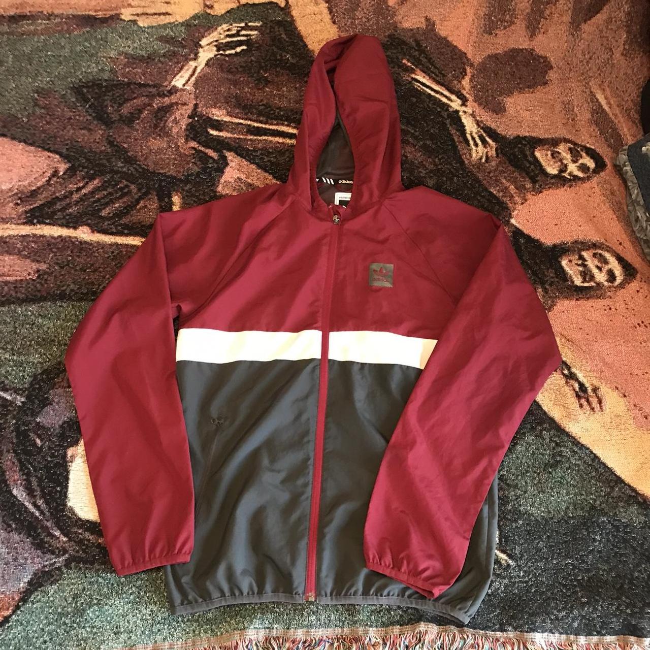 Burgundy cheap adidas windbreaker