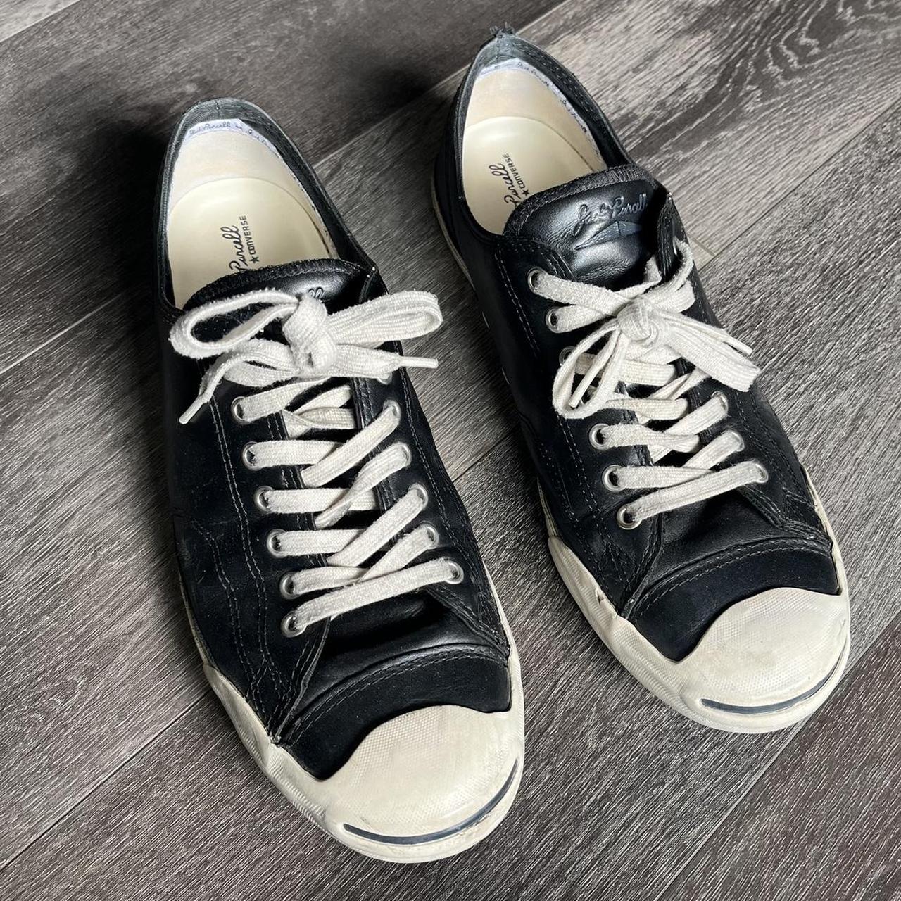 Converse Jack Purcell LP II Black Off White Leather... - Depop