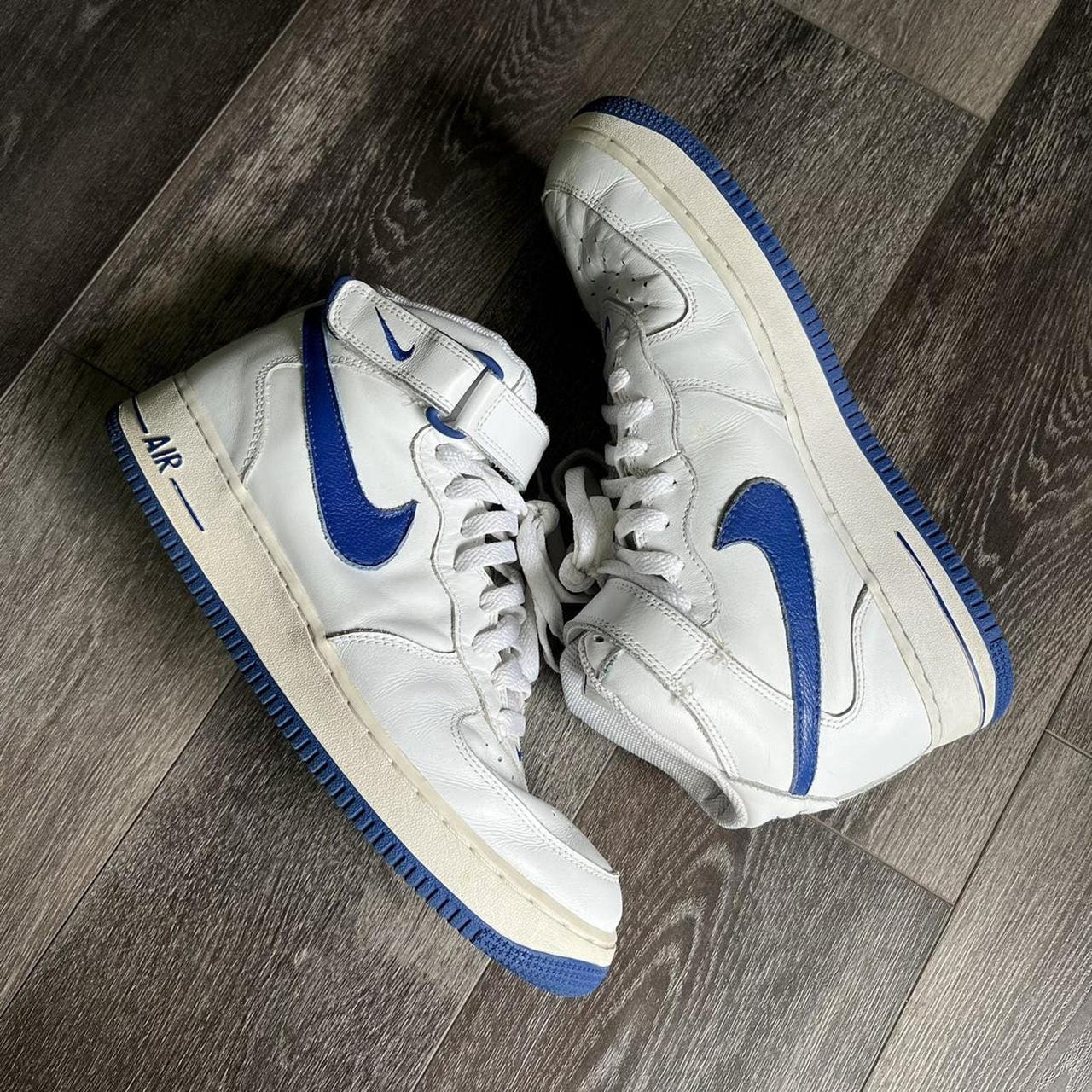 Vintage 2003 Nike Air Force 1 Mid Royal Blue Sport. Depop